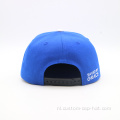 3D geborduurde blauwe snapback -hoed